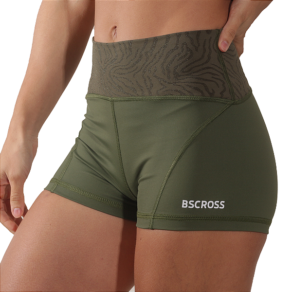 Short fem. curto Texture - Verde