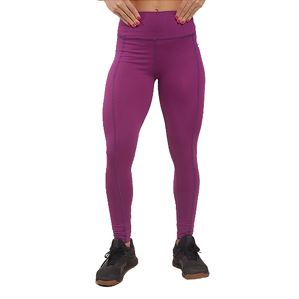 Legging fem. cintura alta c/ recorte BS - Vinho