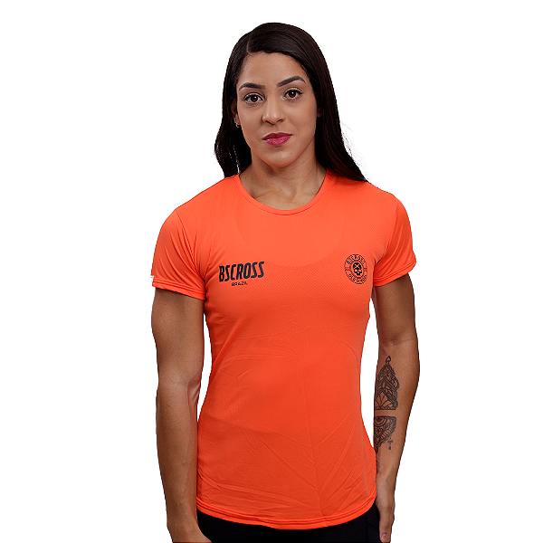 Camiseta fem.  Skull BS - Laranja