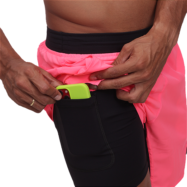 Short mas. BS Running - Rosa Neon