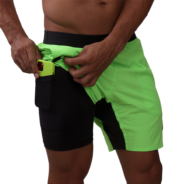Short mas. BS Running - Verde Neon
