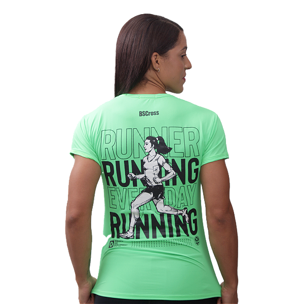 Camiseta fem. BSCross Runner - Verde Claro
