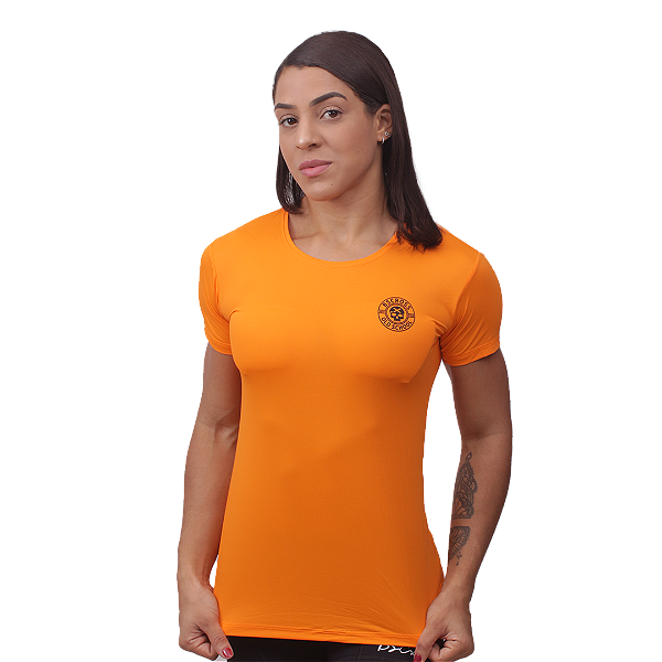 Camiseta fem. BSCross  Skull Crazy Style - Laranja