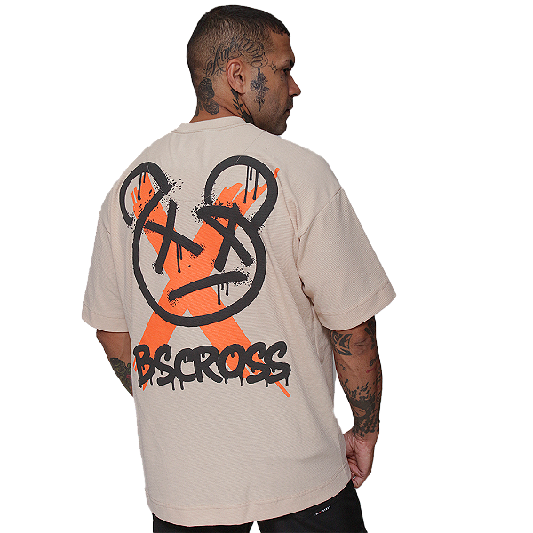 Camiseta Mas. Big Oversized BS Bear - Palha