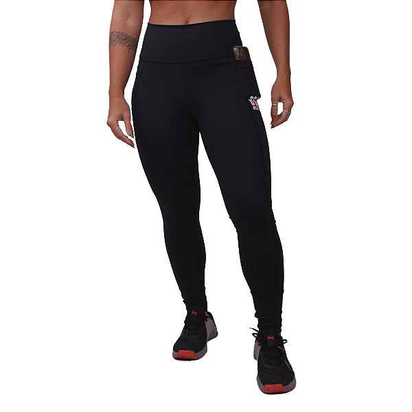 Calca Legging Fem Com Bolso - Preto