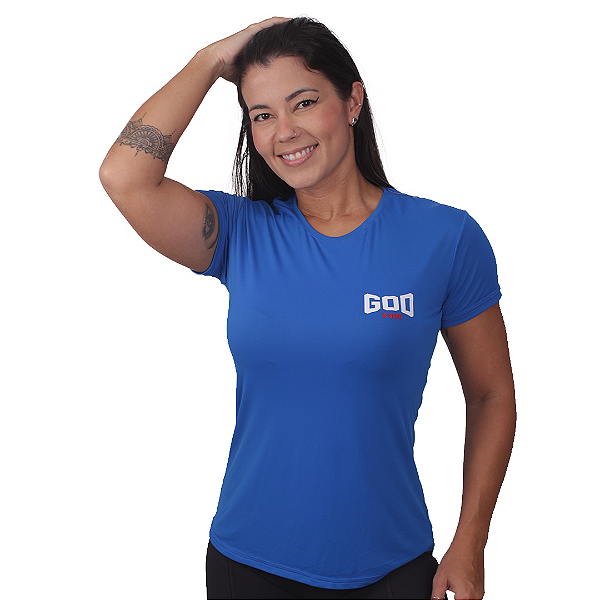 Camiseta fem. BS  God is Good - Azul Royal