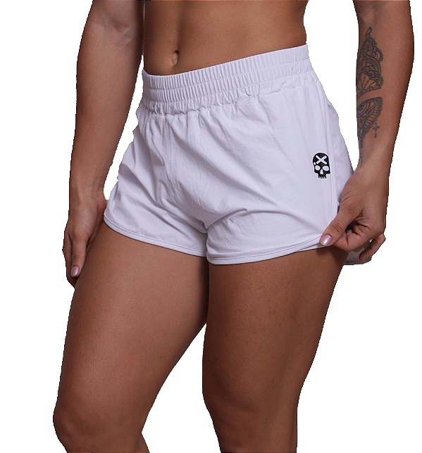 Short fem. Tactel Imper c/ Short Interno -Branco