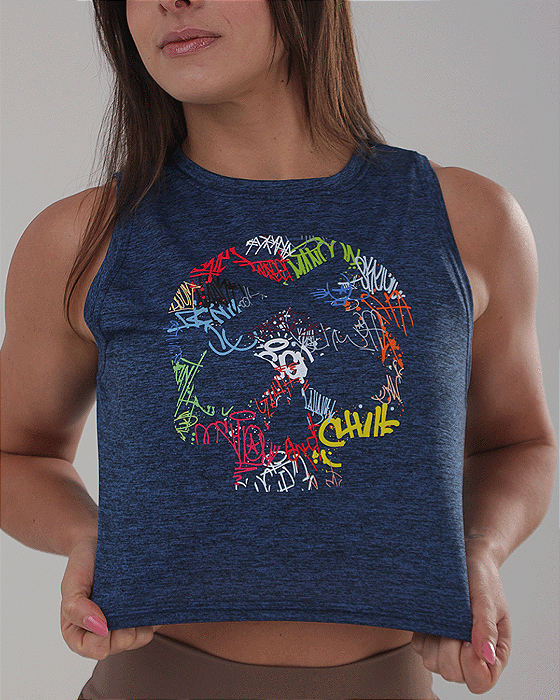 Cropped BS Grafite - Azul