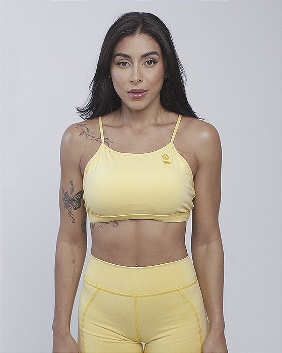Top Alça Cruzada - Amarelo Biscoito