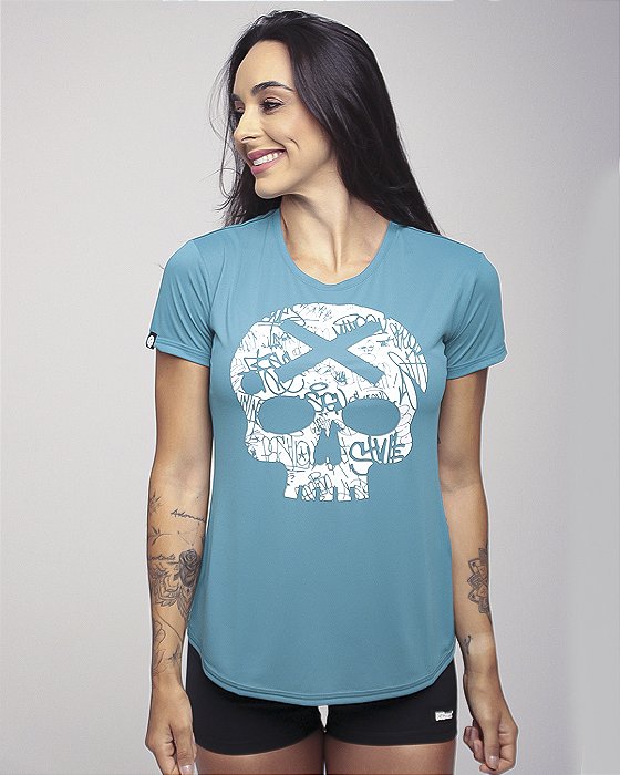 Camiseta Fem. BS Skull - Verde