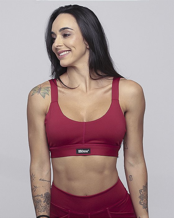 Top alça elástico coberto BS - Vermelho