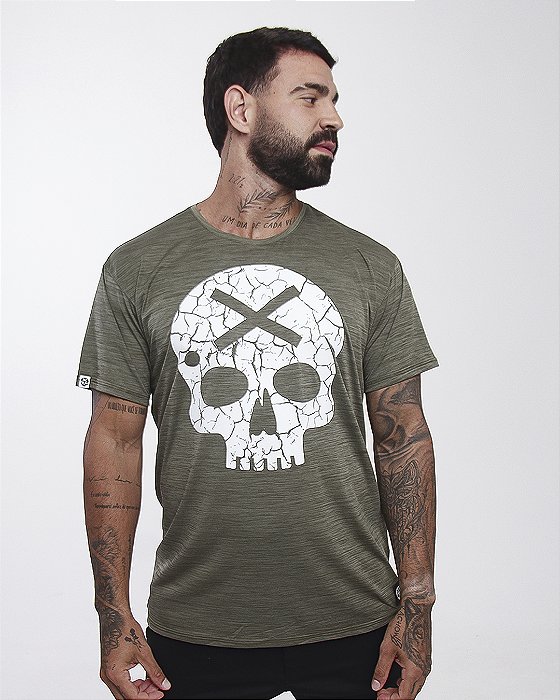 Cam Masc Bs Caveira - Verde Militar