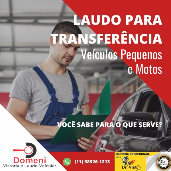 Vistoria de Transferência - Veículos Pequenos e Motos