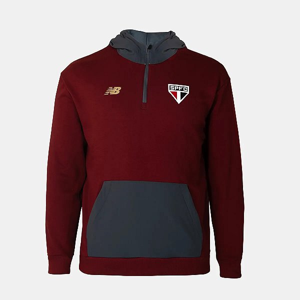 CASACO COM CAPUZ NEW BALANCE SÃO PAULO VERMELHO 2025