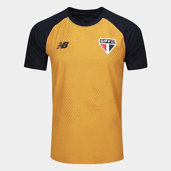 CAMISA NEW BALANCE SÃO PAULO TREINO AMARELO PRETO 26-27
