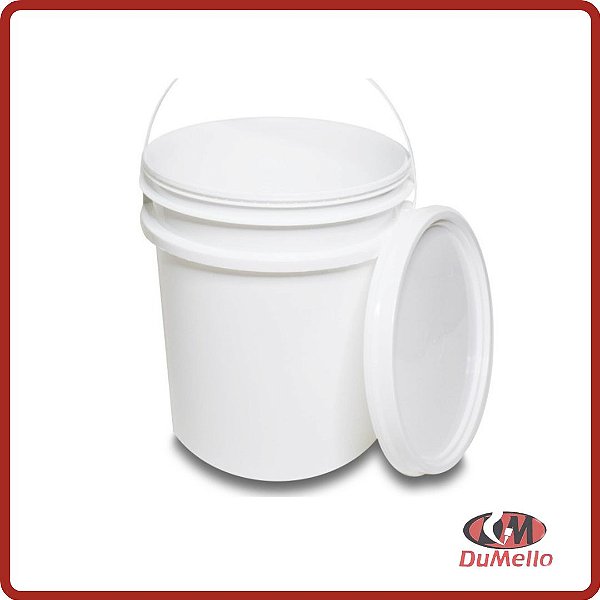 Balde Com Tampa Lacre 20 Litros - Branco