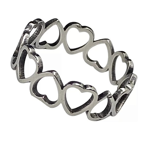 Anel de coração em aço antialérgico. 65AFV3N78