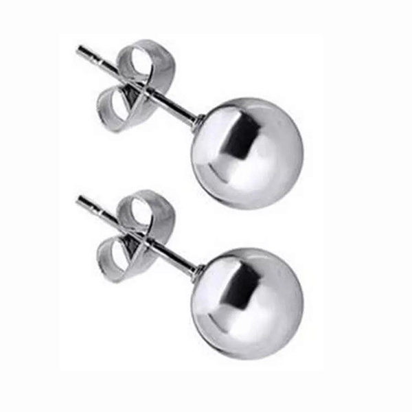 3 pares de brincos de bolinha em aço antialérgico.