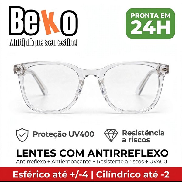 Lentes com Antirreflexo Antiembaçante Resistente a Risco - Pronta em 24H e Frete Grátis | BeKO Pinheiros