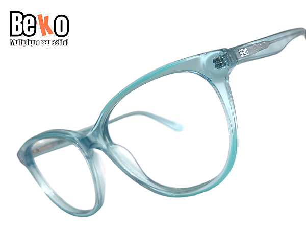 Armação Gatinho Azul Claro Acetato - Filtro Azul - BEKO
