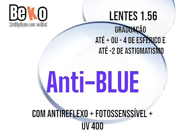 Lentes graduadas que escurecem ao sol + BLUE HVUCVLABD