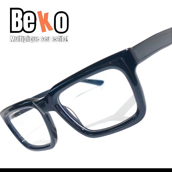 Armação de Óculos Preto Retangular Beko XGKS6XNRT