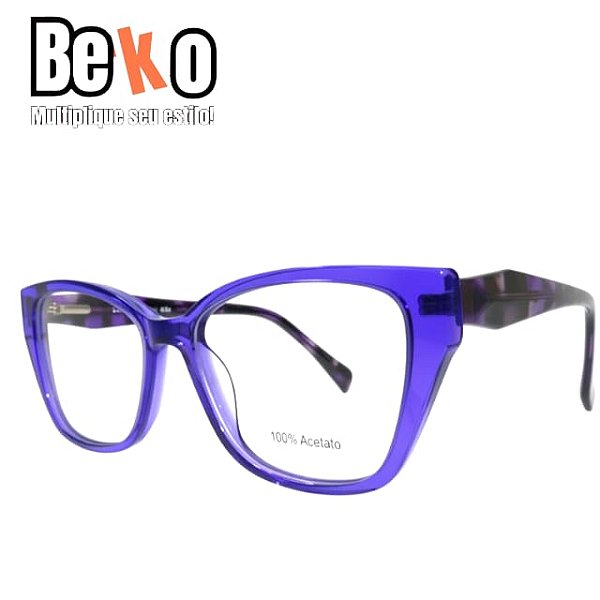 Armação Roxa e Azul Feminina Gatinho - Filtro Azul - BEKO