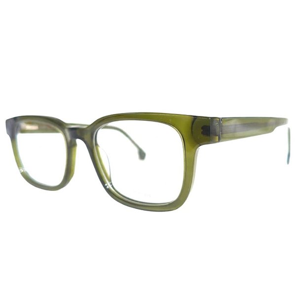 Armação Quadrado Acetato Verde Oliva Unissex - BEKO