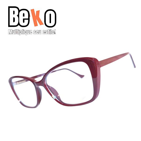 Armação Bordô Gatinho Feminino Acetato Leve - BEKO