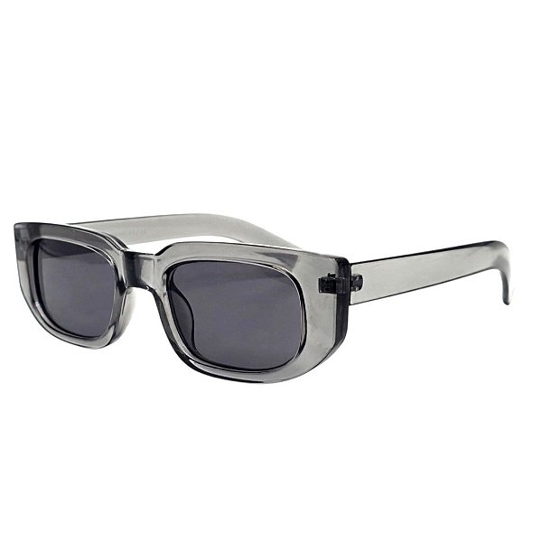 Óculos De Sol Retangular Cinza Transparente Street Unissex - UV400 - BEKO