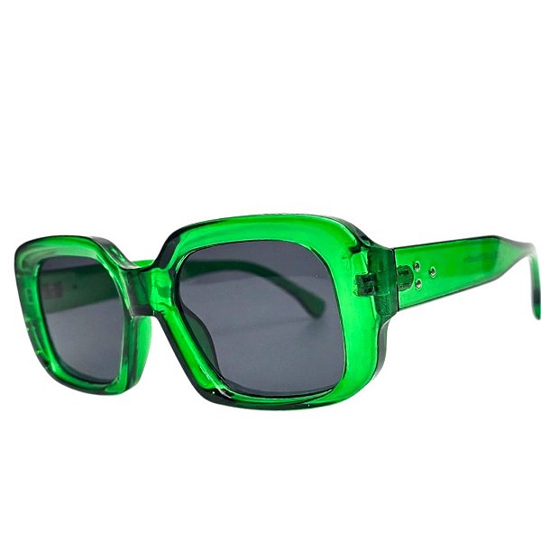 Óculos Sol Quadrado Verde Transparente - UV400 - BEKO