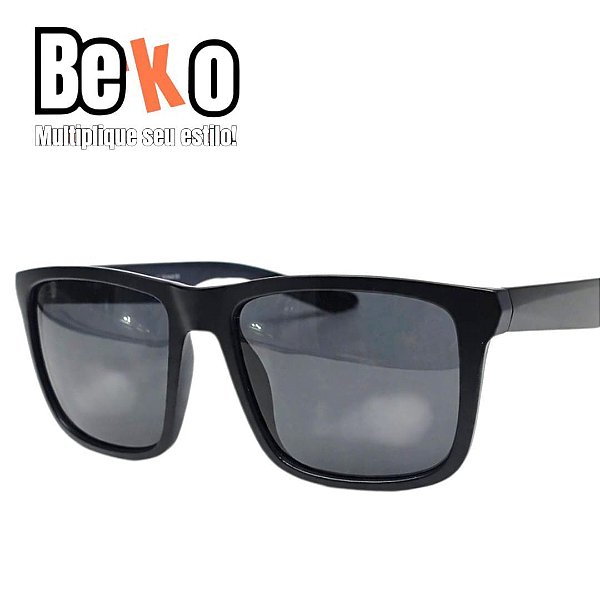 Óculos de Sol Preto Fosco Acetato Polarizado - UV400 - BEKO