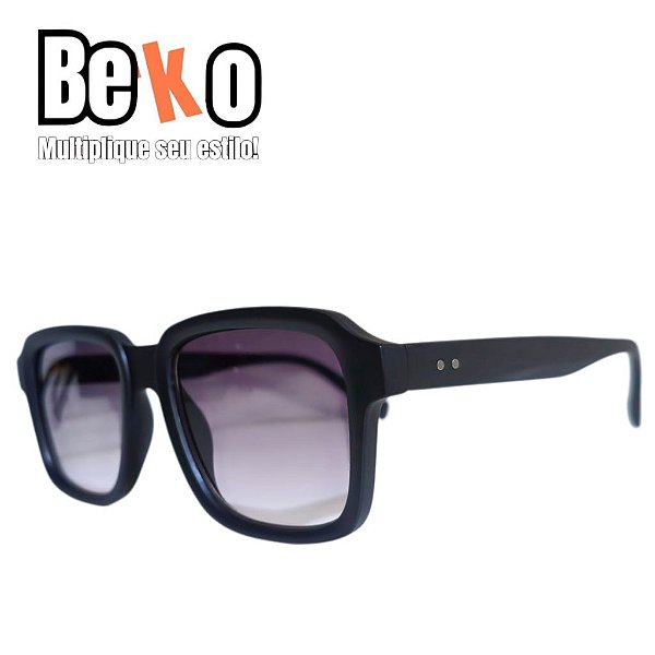 Óculos de Sol Square Preto Fosco Acetato Unissex - UV400 - BEKO