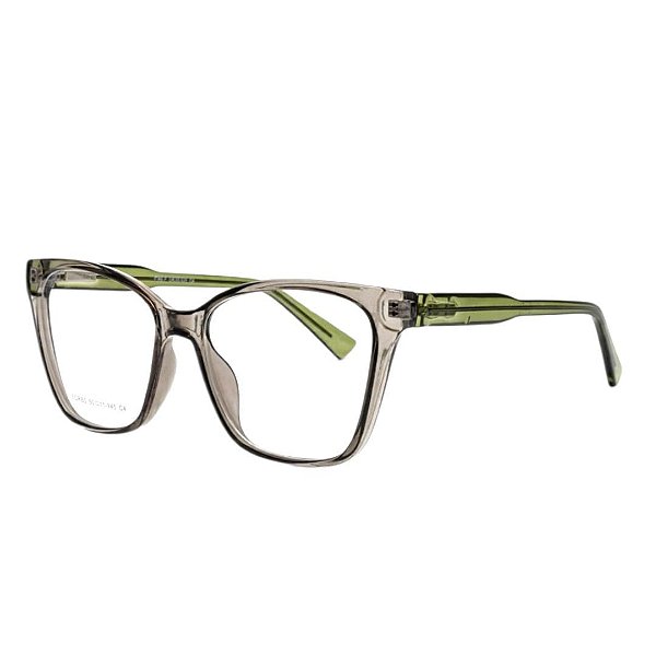 Armação Cinza Translúcido Haste Verde Acetato - BEKO