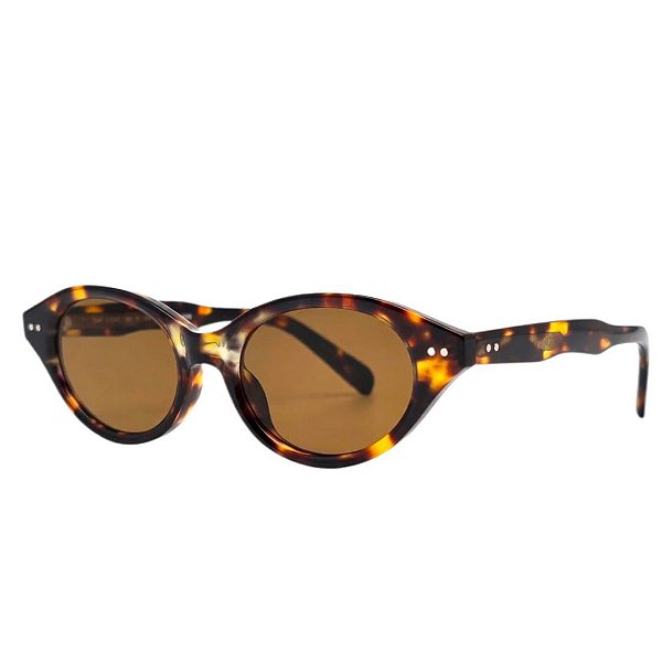 Óculos de Sol Oval Tartaruga Marrom Acetato - BEKO