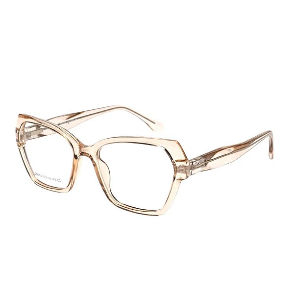 Armação Gatinho 20053 C3 - Nude Champanhe Transparente Acetato - BEKO
