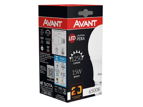 LAMPADA LED PERA 15W E-27 BIVOLT BC AVANT