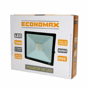 LUMINARIA LED REFLETOR 100W/6500K PR.               ECONOMAX
