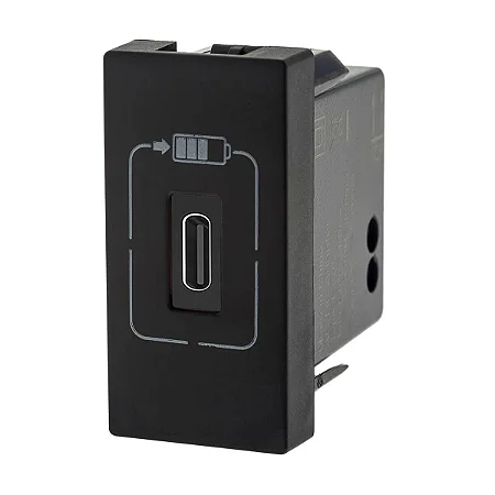 615097PT MODULO TOMADA USB-C 1.100MA PIAL PLUS+ PRETA LEGRAND