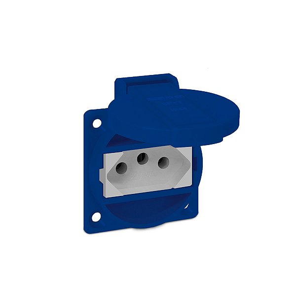 TOMADA INDUSTRIAL  MODELO TBSEN DE EMBUTIR AZUL 2P+T 20A - NACIONAL - SIBRATEC