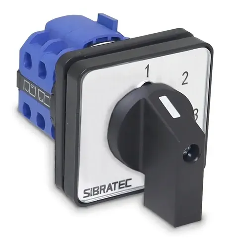 CHAVE SELETORA ROTATIVA UNIPOLAR LW28-20-4 20A 4 POSICOES (1-2-3-4) SIBRATEC
