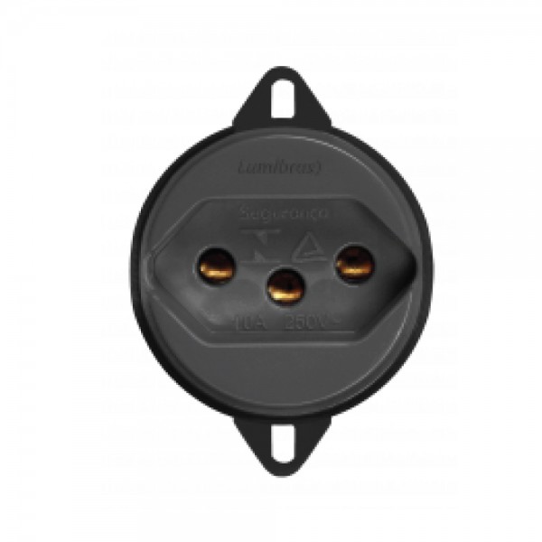 9774-8 TOMADA 2P+T PB 10A HASTE CURTA PLACA PISO B-LUX