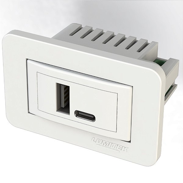 TOMADA USB+2S Tipo C+A 5V-2A+BRANCO LUMITEK