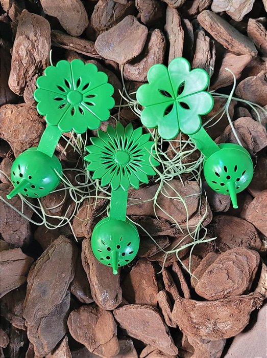 Porta Adubo Plástico Modelo Flor Verde Kit 15 unidades
