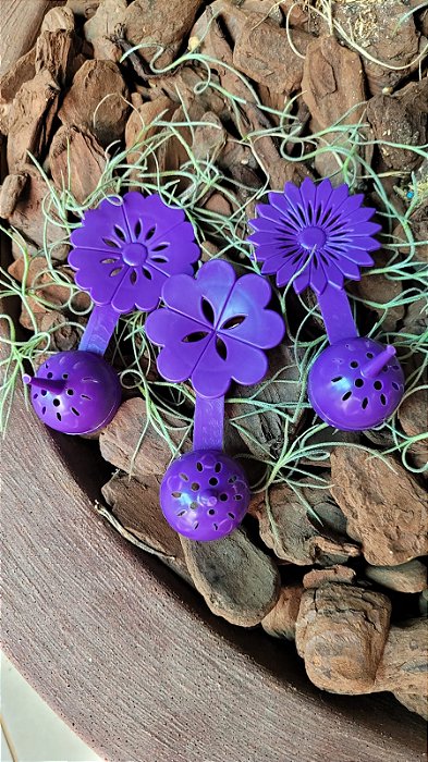 Porta Adubo Plástico Modelo Flor Roxo Kit 15 unidades