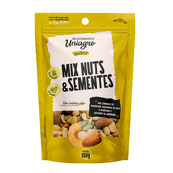 MIX NUTS E SEMENTES UNIAGRO 150G