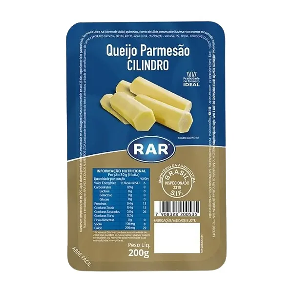 QUEIJO PARMESAO RAR CILINDRO  200GR