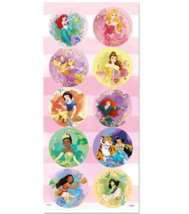 Adesivo Redondo Princesas Disney 30 Un.