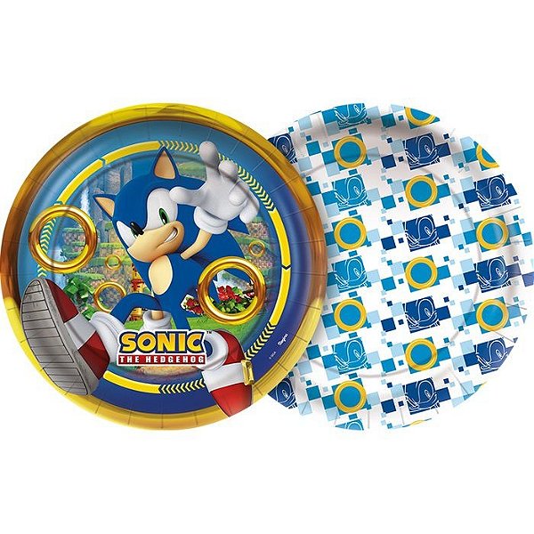 Prato de Papel - Sonic - 12 unidades