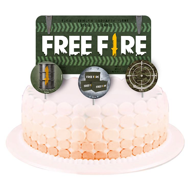 Topo de Bolo - Free Fire - 4 unidades